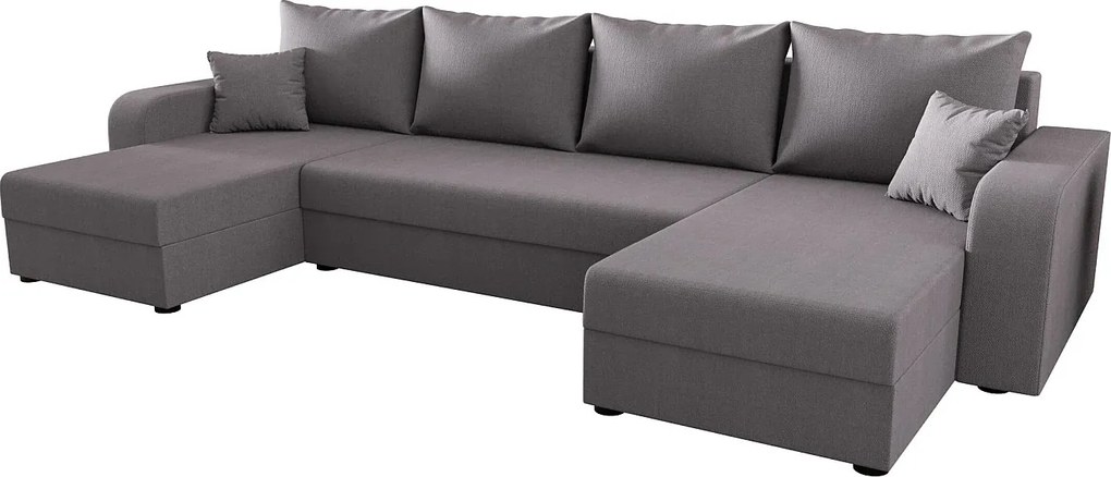 BEDANTE narożnik w kształcie U HEWLET U BIS Cosmic 160 szary z funkcją spania sofa w kształcie litery U z pojemnikiem na pościel