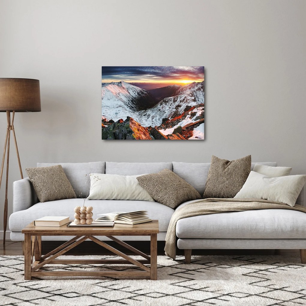 Obraz - Zimowa panorama górska (70x50 cm)