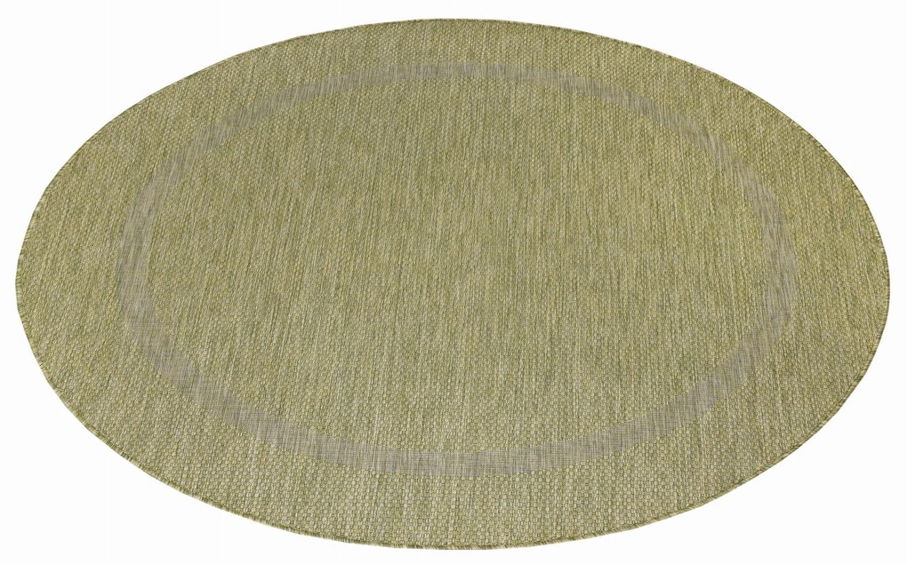 Dywan zewnętrzny Relax ramka zielony koło 200 cm x 200 cm