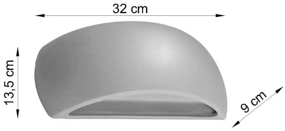 Szary ceramiczny kinkiet Sollux Palermo