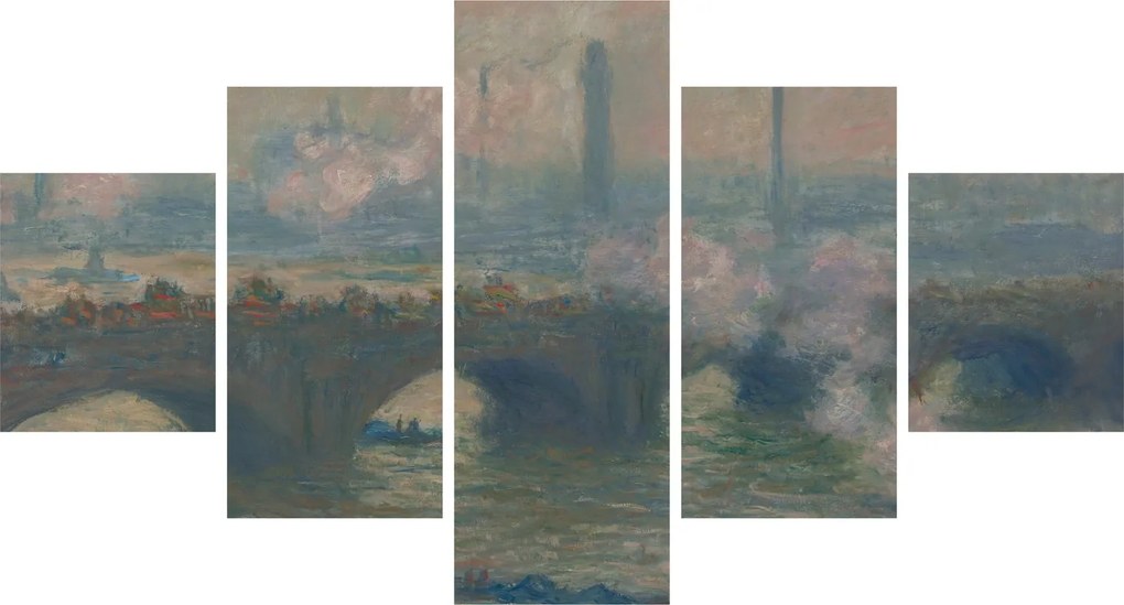 Obraz - Claude Monet, Waterloo Bridge, Gray Day, reprodukcje (125x70 cm)