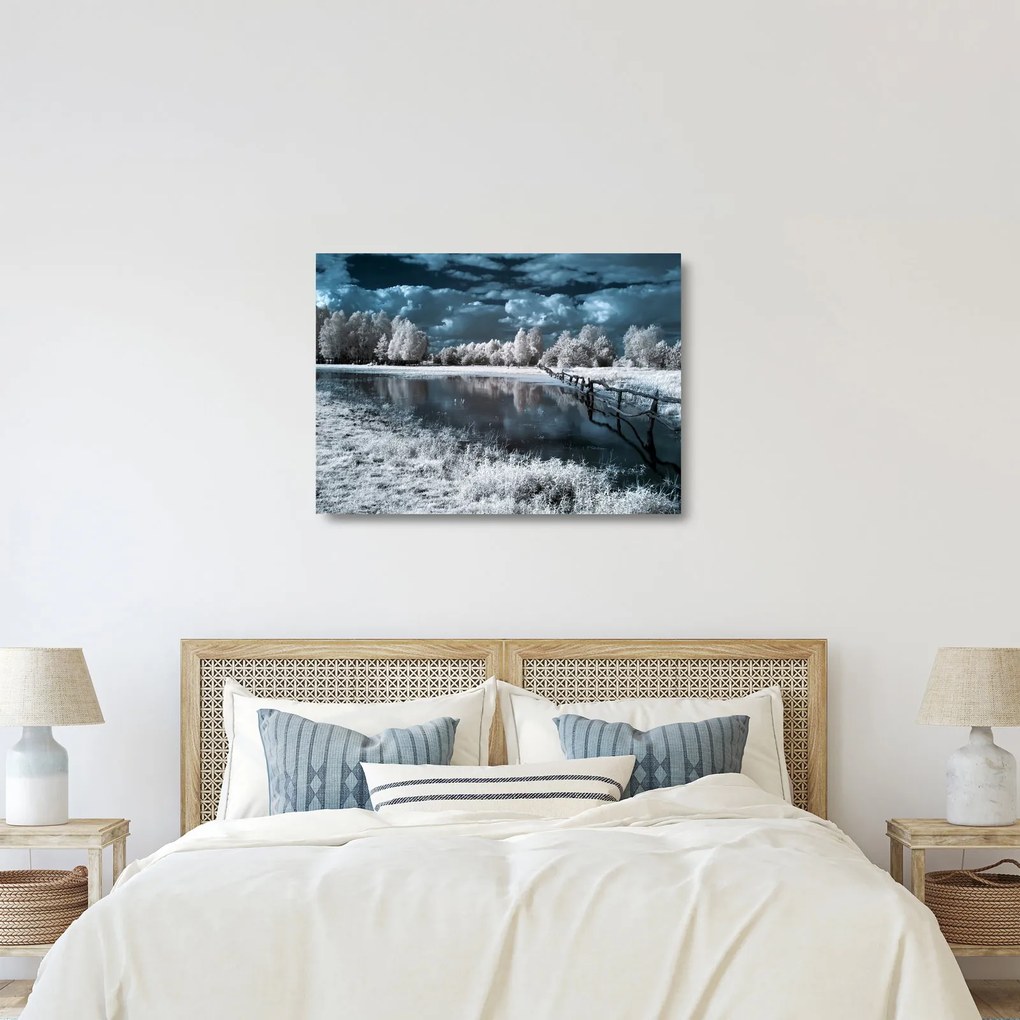Obraz na szkle - Zamarznięty krajobraz (70x50 cm)