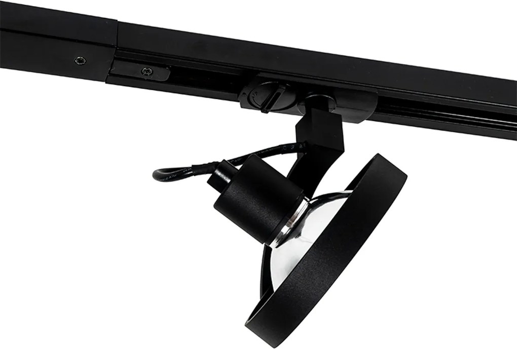System szynowy z 5 reflektorami czarny 1-fazowy - Go