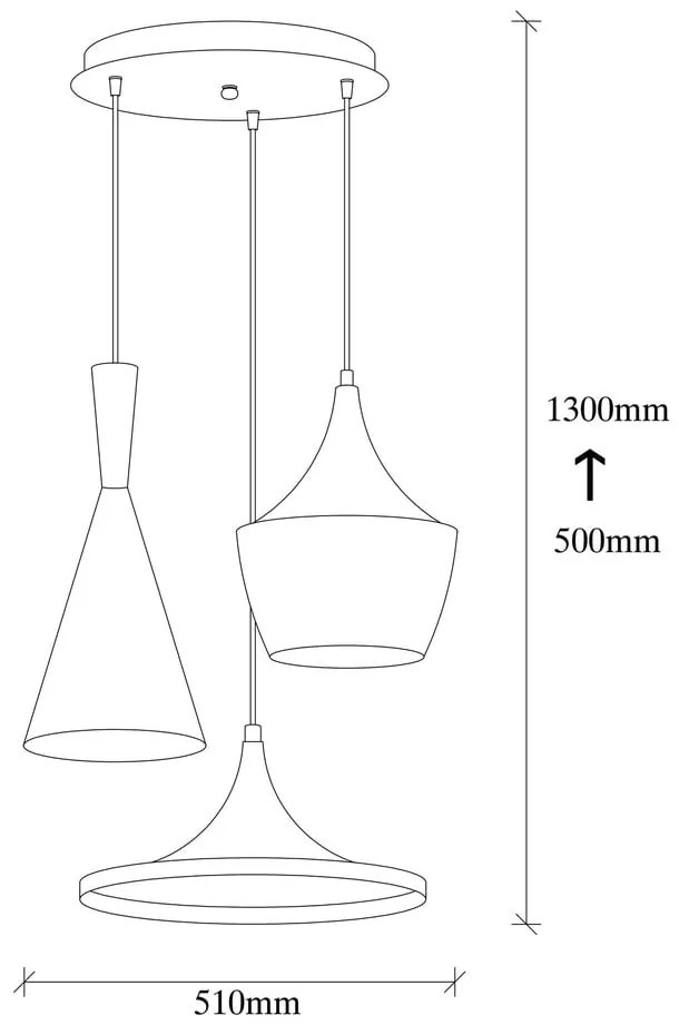 Czarna lampa wisząca z 3 kloszami Opviq lights Elmas