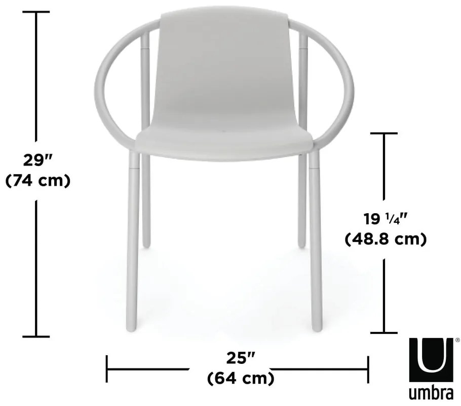 Jasnoszare krzesło Ringo – Umbra