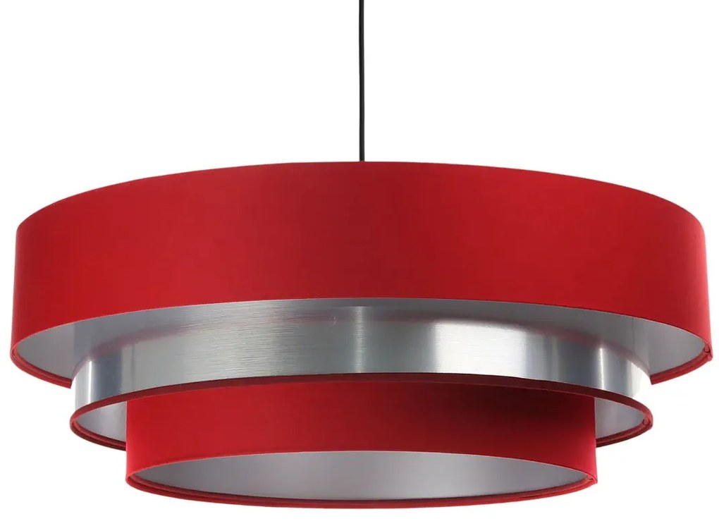 Czerwono-srebrna elegancka lampa wisząca nad stół - S458-Fina