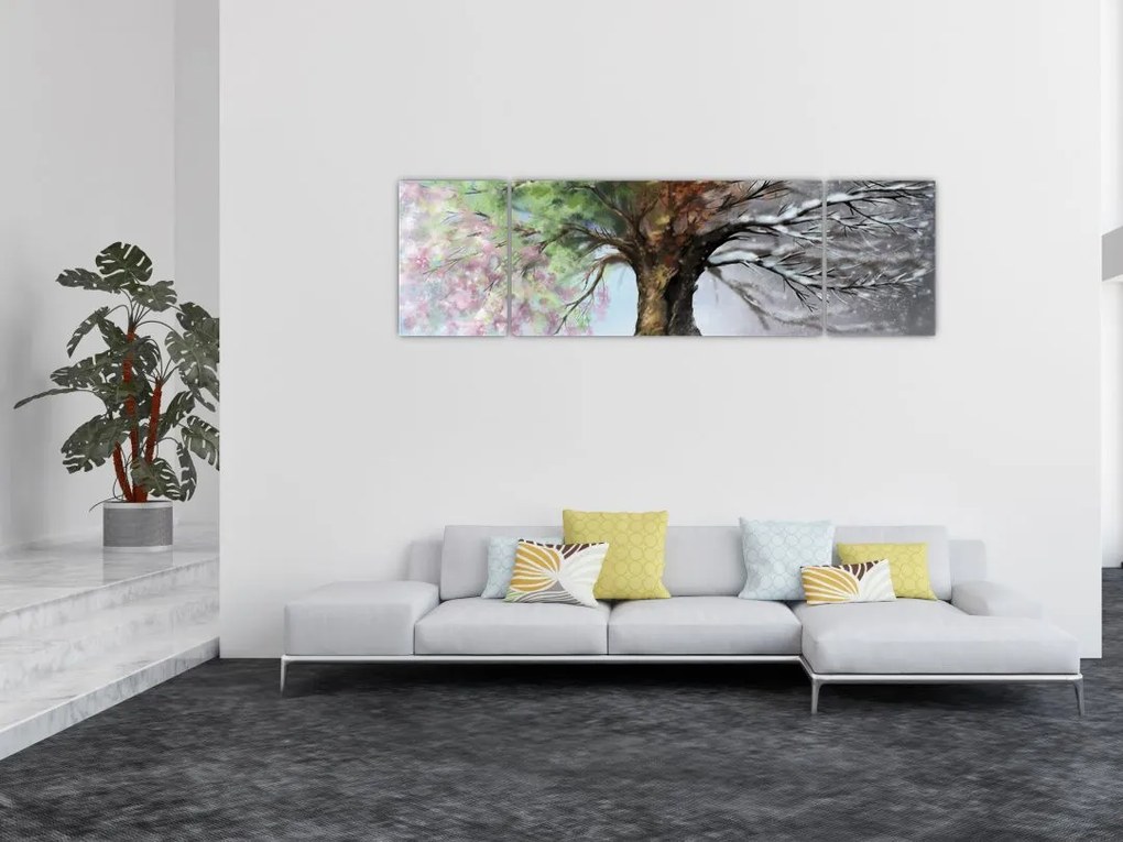 Obraz - Drzewo czterech pór roku (170x50 cm)