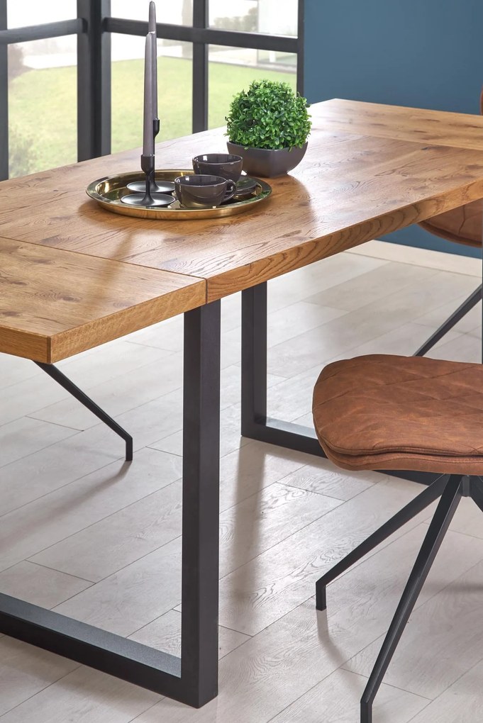 HORUS stół prostokątny 126÷206/80/76 cm loft rustykalny 4/8 osobowy rozkładany