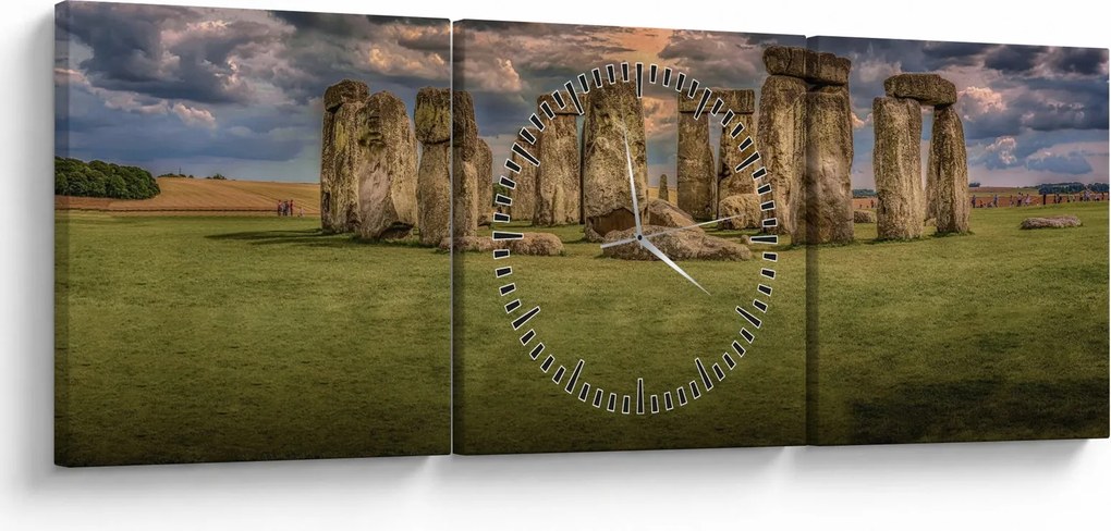 Obraz Stonehenge (z zegarem) (90x30 cm)