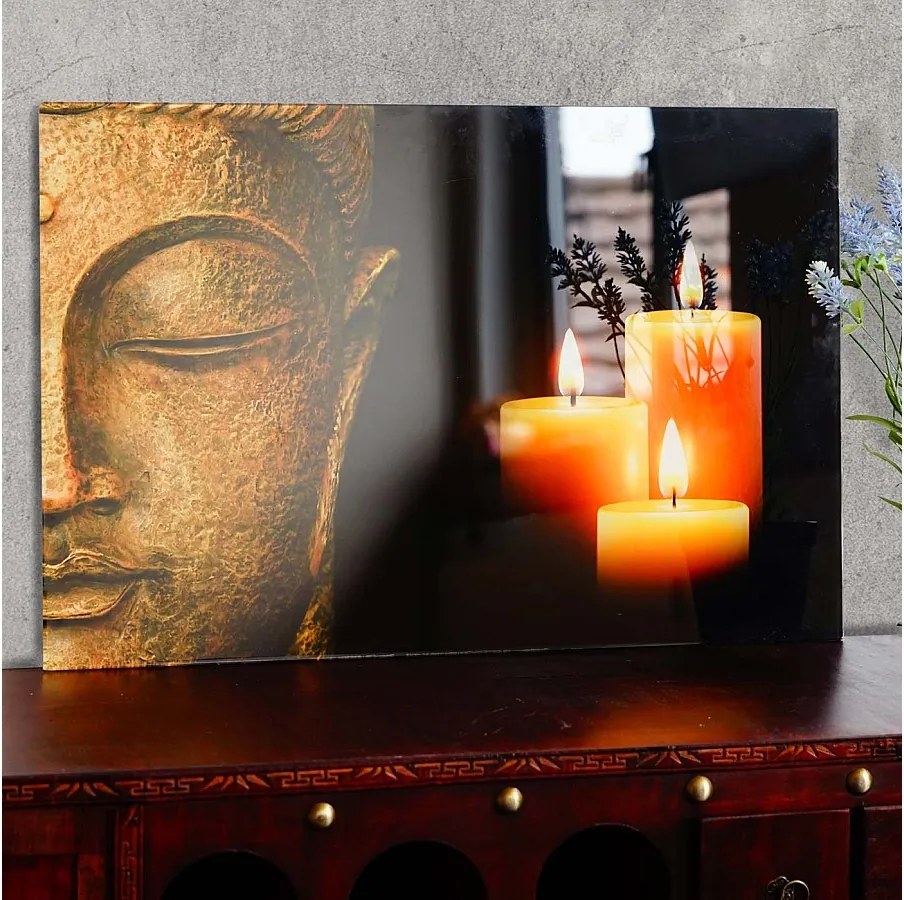 Obraz szklany T117 Orchidea,  Budda