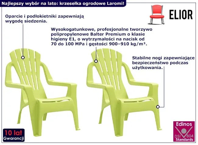 Zielone krzesła ogrodowe dla dzieci L8-D35