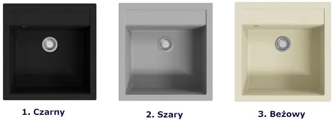 Czarny granitowy zlewozmywak E4-R58