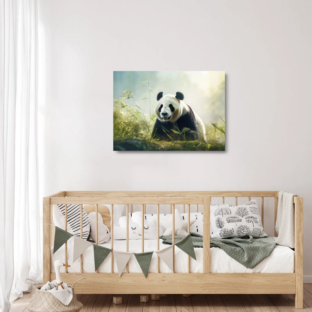 Obraz na szkle - Panda (70x50 cm)