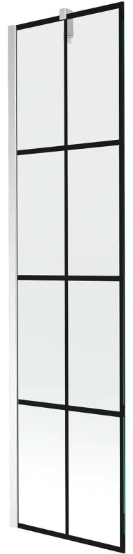 Mexen Next parawan nawannowy 1-skrzydłowy 50 x 150 cm, czarna kratka, chrom - 895-050-000-00-77-01