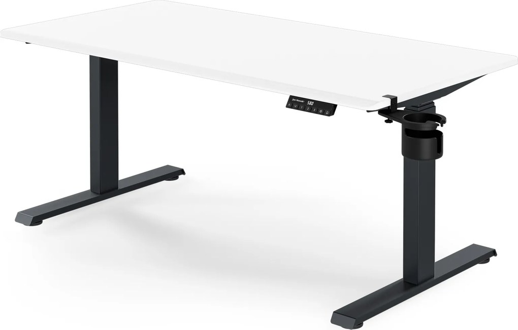 Biurko elektryczne z regulacją wysokości ergonomiczne antracytowo-białe, 1400x700 mm: ARIA