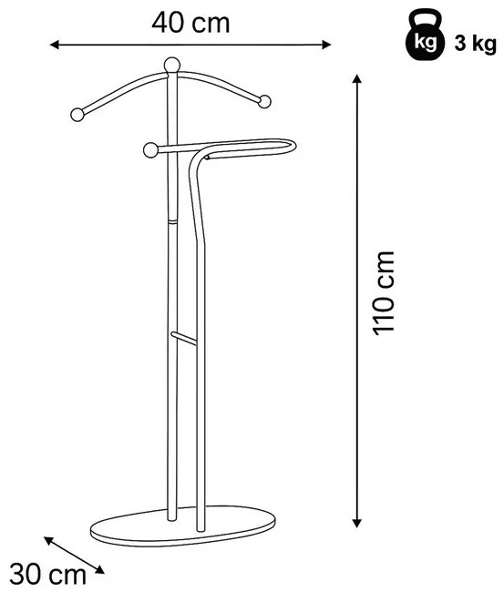 Wieszak cichy sługa, chrom/orzech