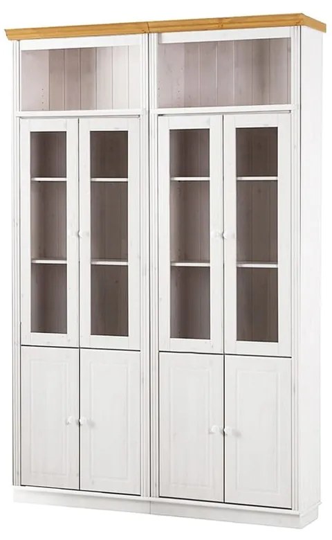 Biała witryna z litego drewna sosnowego 148x223 cm Anita – Støraa