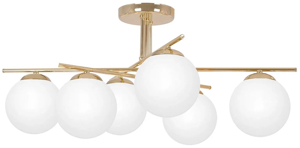 Złoto-biała sześciopunktowa lampa sufitowa glamour B1-T12
