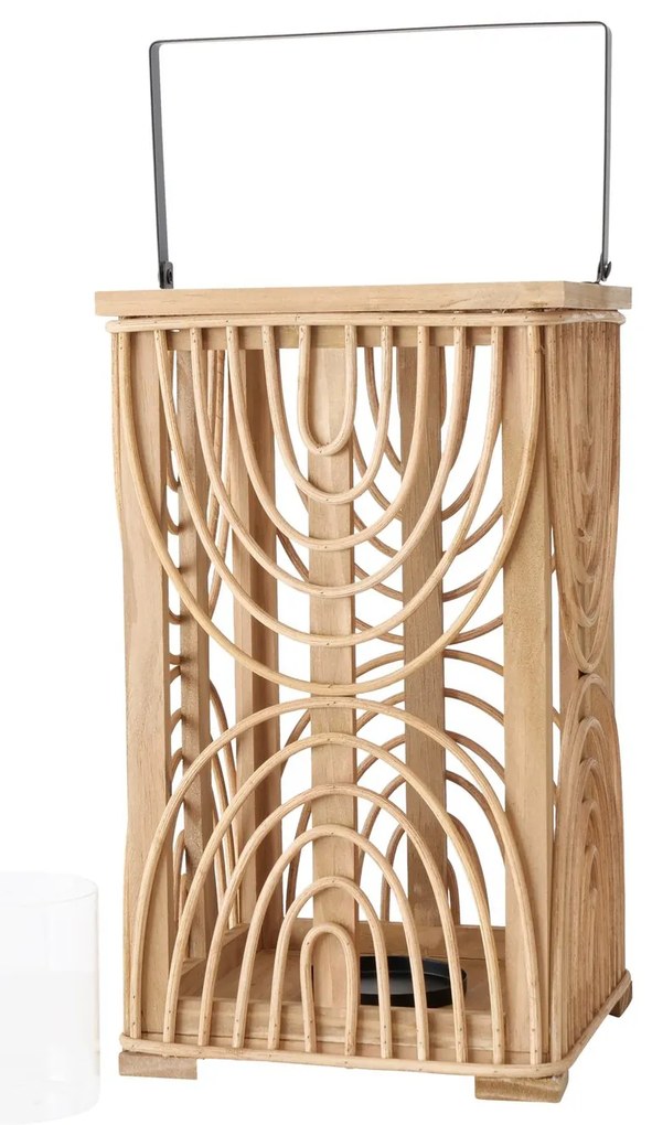 Lampion z drewna RAIMO, 2 sztuki