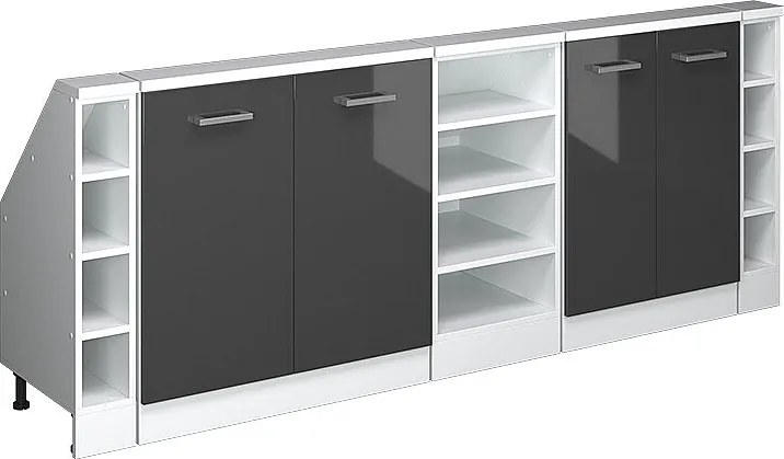 Szafka kuchenna na dach skośny antracyt wysoki połysk 210x46x81.6 r-line