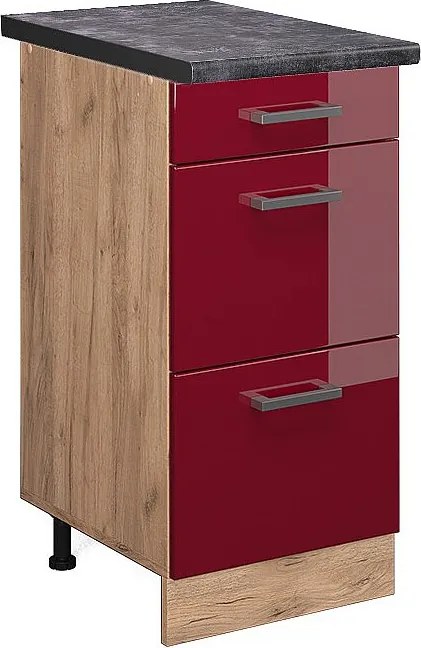 Szafka dolna do kuchni czerwony połysk 40x60x81.6 r-line