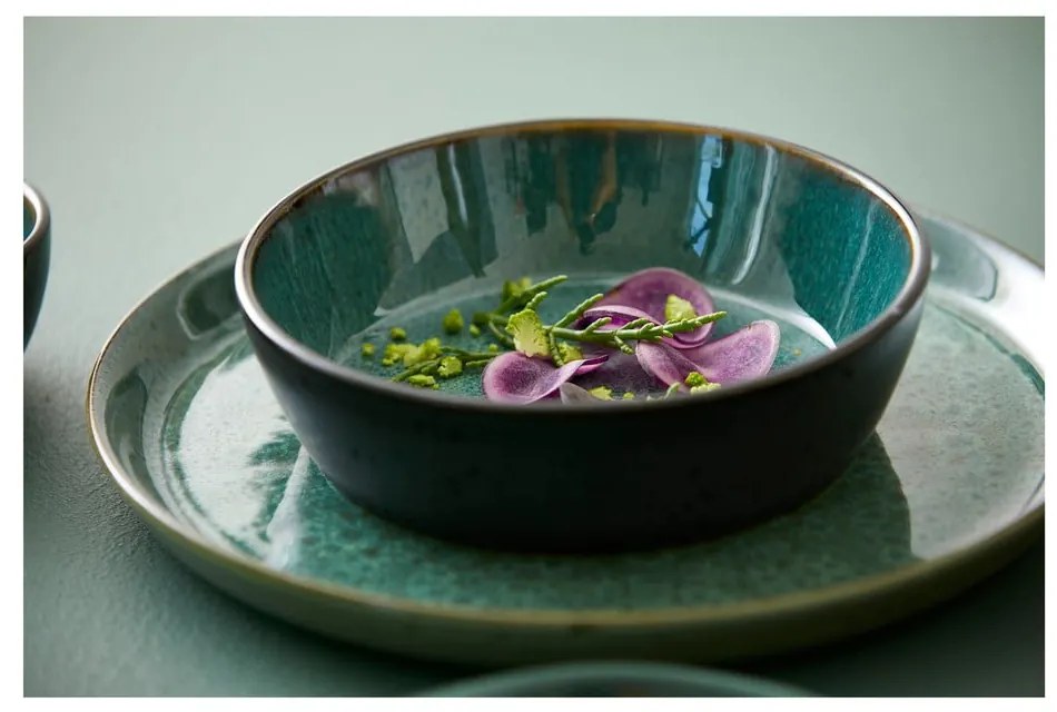 Zielona/czarna kamionkowa miska Gastro Green/Black – Bitz