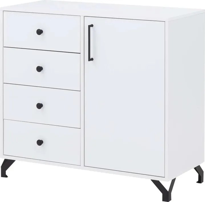 Komoda Anders 90 cm z szufladami - biały