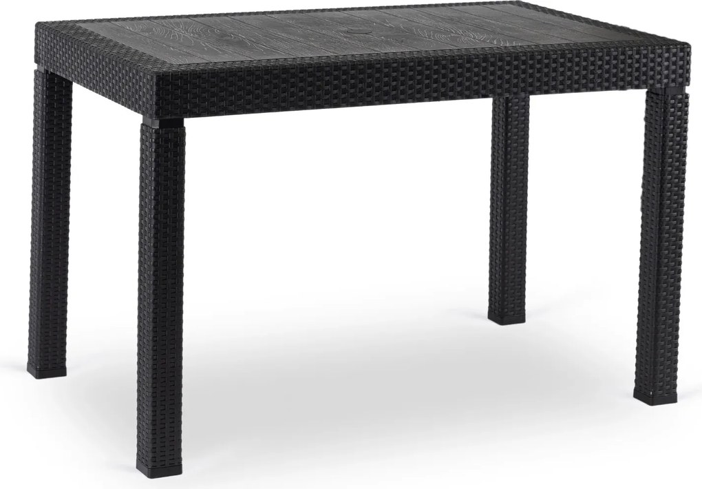 Stół Ogrodowy Prostokątny FARGO Czarny Technorattan