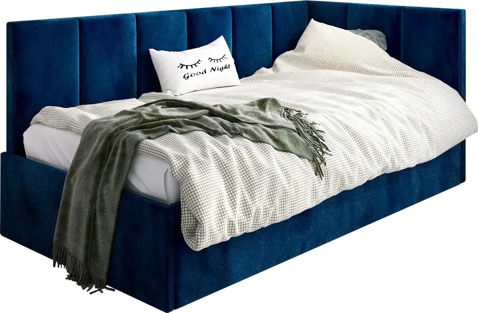 Granatowe Tapicerowane Łóżko Sofa 120X200 B9-W93