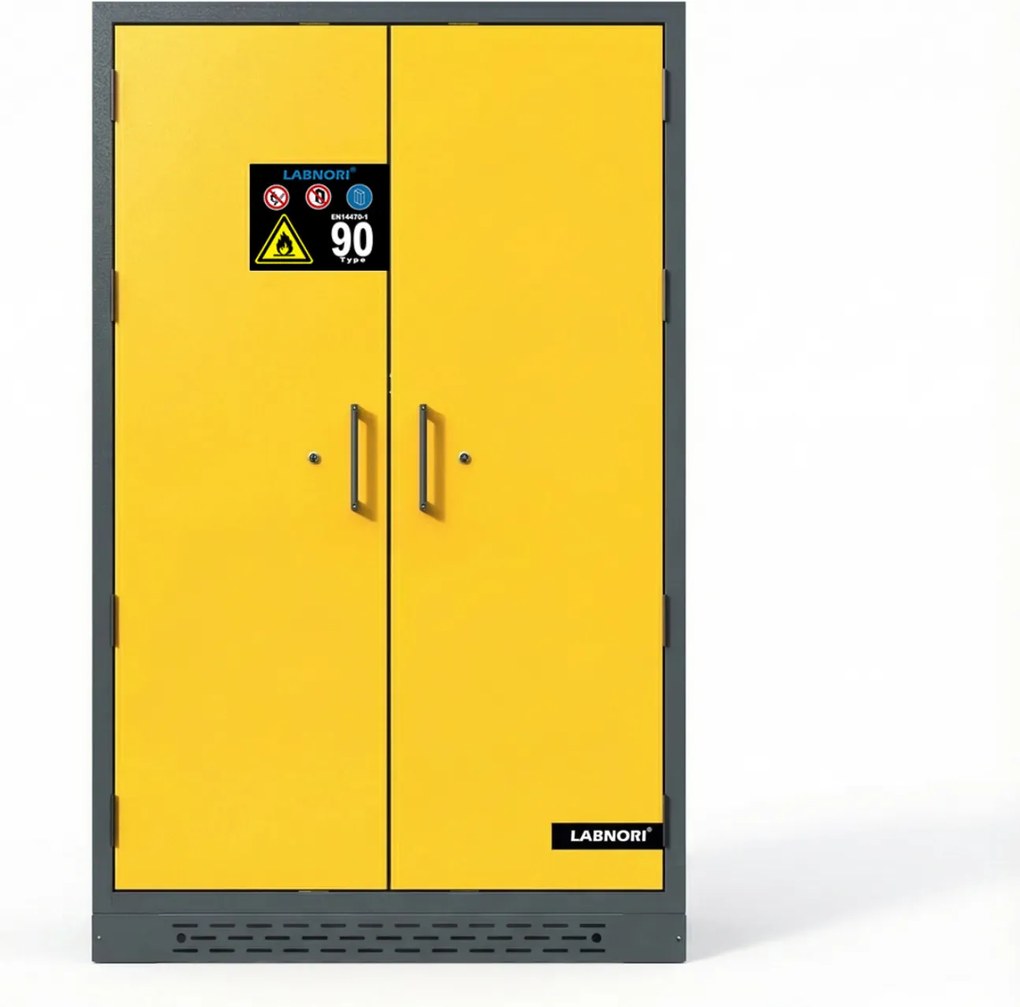 Szafa przeciwpożarowa na substancje niebezpieczne, typ 90, 1200 × 615 × 1950 mm, dwudrzwiowa