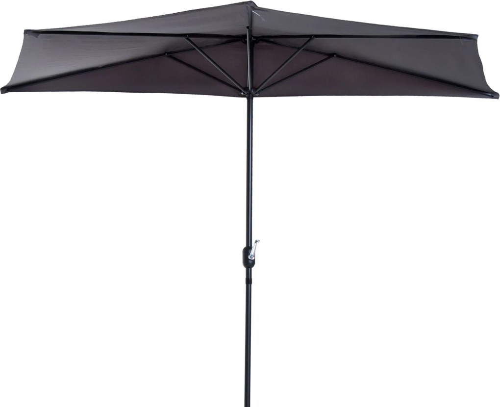 Parasol ogrodowy aluminiowy z korbką półkolisty outsunny