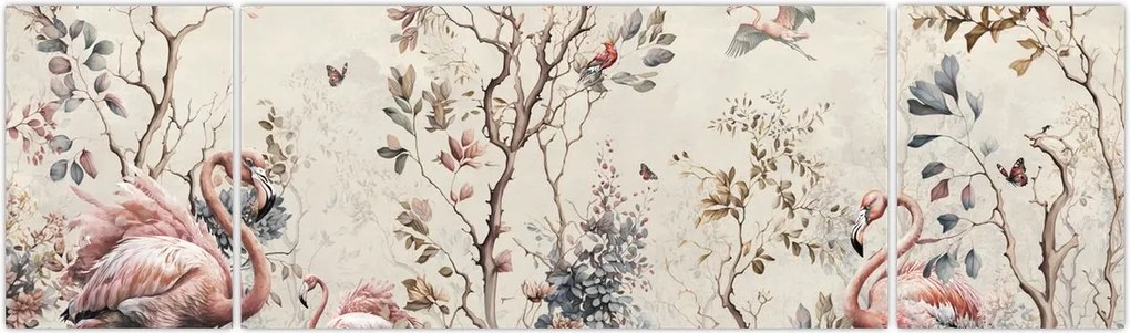 Obraz - Rysunek flamingów (170x50 cm)