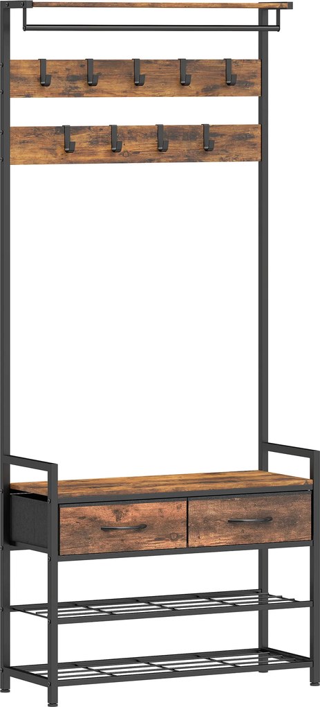 HOMCOM garderobenständer standgarderobe garderobenbank kleiderständer kompaktgarderobe dielengarderobe | Aosom PL