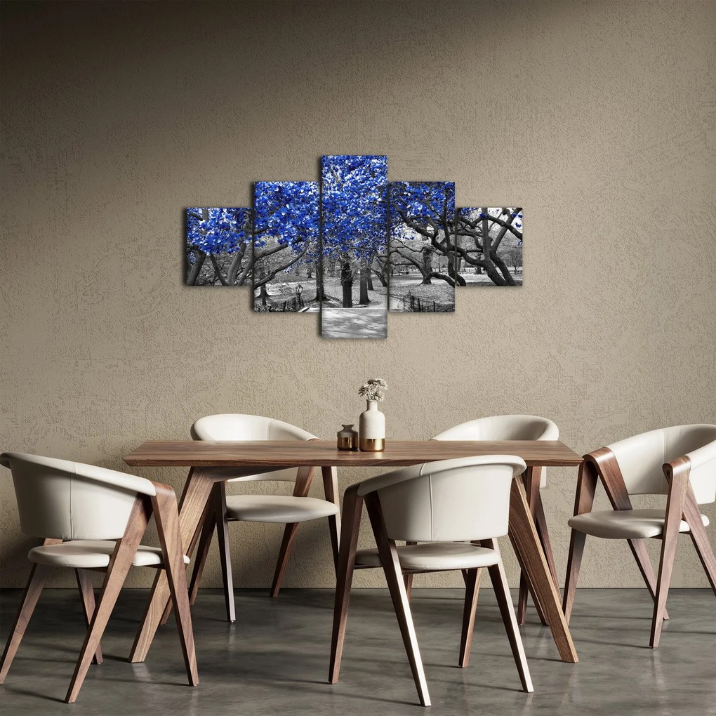 Obraz - Niebieskie drzewa, Central Park, New York (125x70 cm)