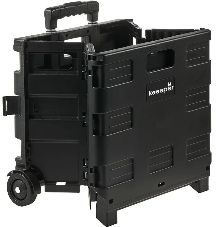 Keeeper Składany wózek na zakupy Olli 45 l Czarny, 45 l