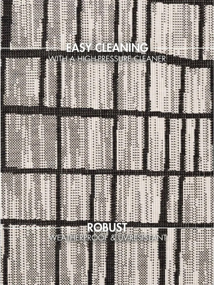 Czarno-kremowy okrągły dywan odpowiedni na zewnątrz ø 160 cm Haringey Crouch – Ted Baker