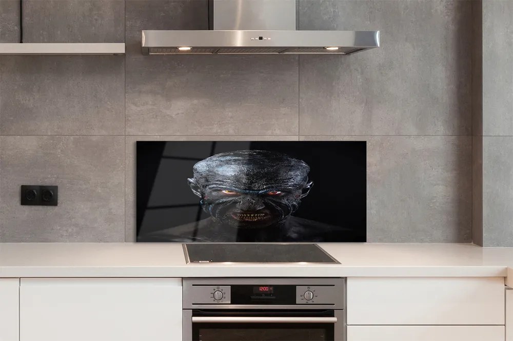 Panel szklany do Kuchni Przerażająca Postać o Czerwonych Oczach