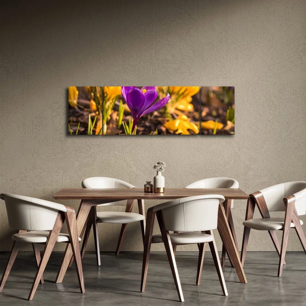 Obraz fioletowego kwiatu (170x50 cm)