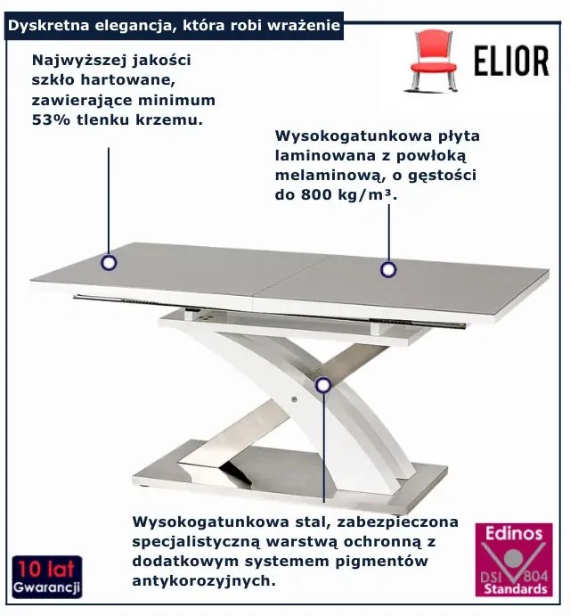 Szary stół rozkładany A8-H35