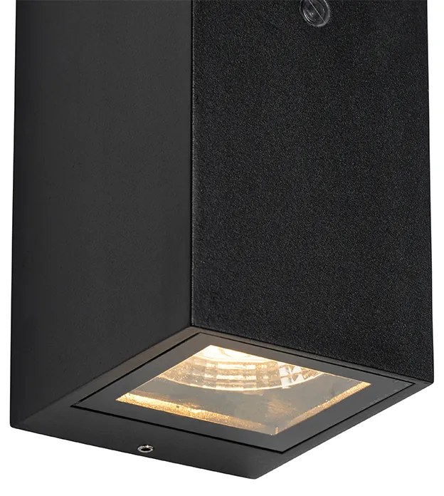 Zewnetrzna Kinkiet / Lampa scienna czarny 2-punktowy IP44 z czujnikiem zmierzchu - Baleno II Nowoczesny Oswietlenie zewnetrzne