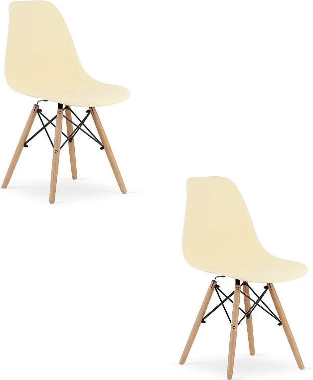 Krzesło Valora OSAKA, kremowe, naturalne, do salonu x2