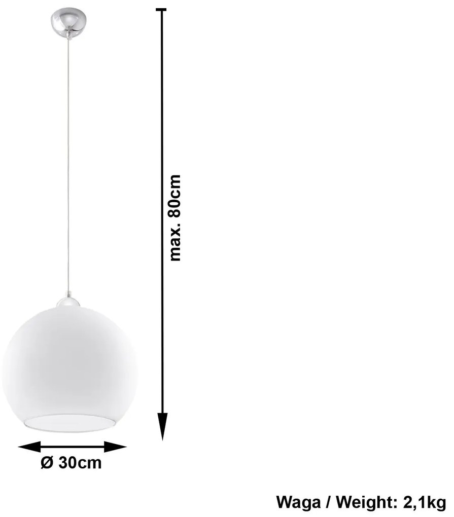 Okrągła szklana lampa wisząca LED E830-Bals Tilda 18X