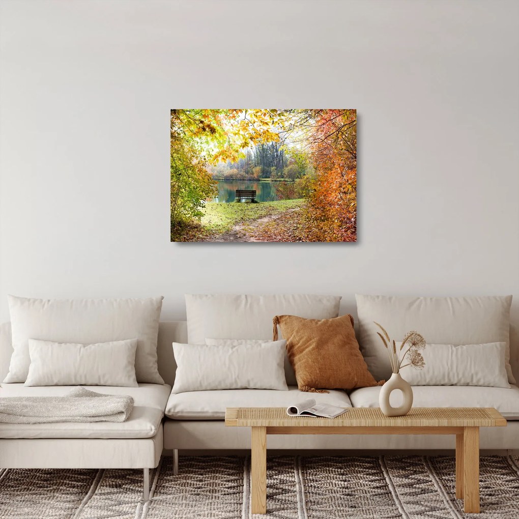 Obraz na szkle - staw (70x50 cm)