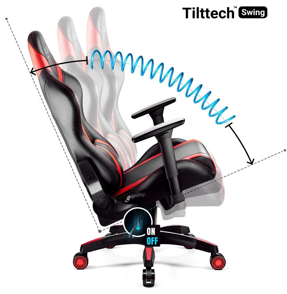Fotel gamingowy Diablo X-Horn 2.0 Normal Size, czarno-czerwony