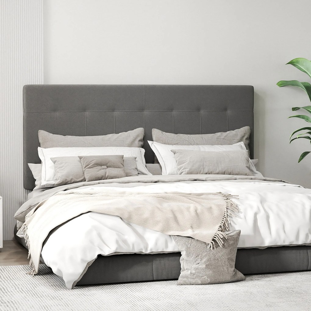 HOMCOM Zagłówek regulacja 3-stopniowa z metalowymi nogami aksamitny styl do sypialni 140x10x106/116/126 cm Szary | Aosom PL