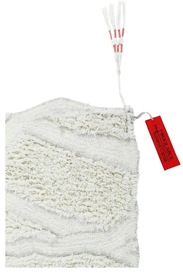 Biały wełniany chodnik tkany ręcznie odpowiedni do prania 70x200 cm Enkang Ivory – Lorena Canals