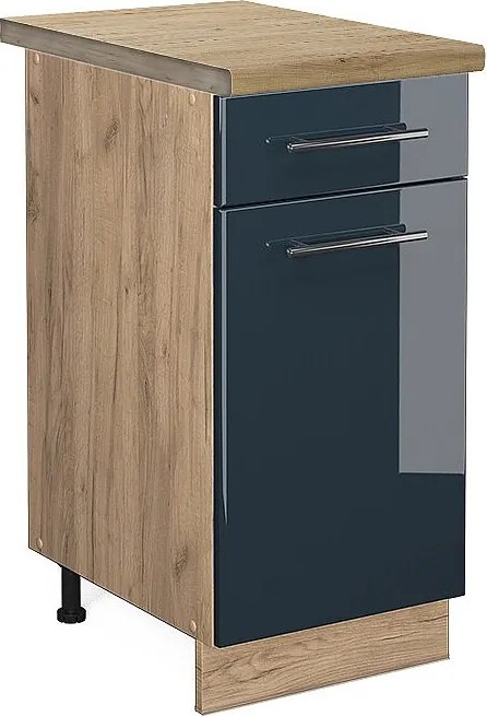 Szafka dolna do kuchni ciemnoniebieski wysoki połysk 40x60x82 fame-line
