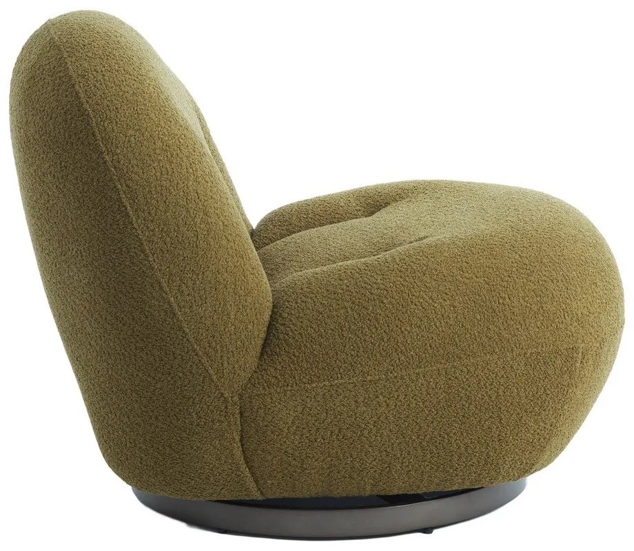 Zielony fotel z materiału bouclé Gumaca – Light &amp; Living