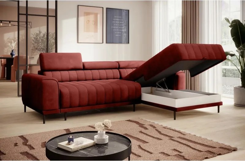 Narożnik CALDO S/MINI Prawostronny z funkcją spania wolnostojąca w tkaninie RUN AGAIN 55 WERSAL