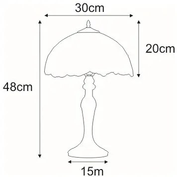 Lampka stołowa dekoracyjna z witrażem - S995 Tvegi 15X